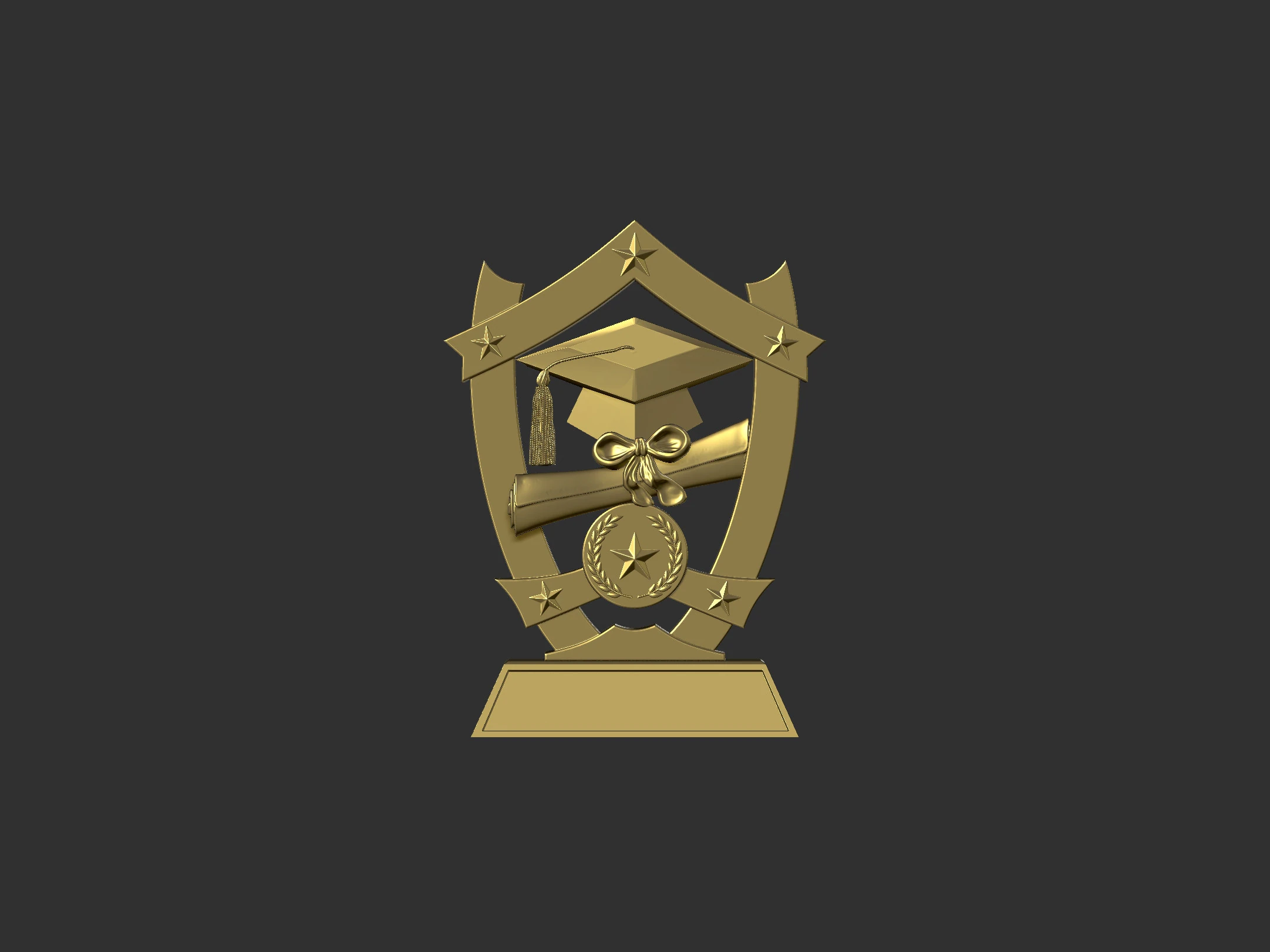 Graduation Plaque 3D Print Model .c4d .max .obj .3ds .fbx .stl .blend