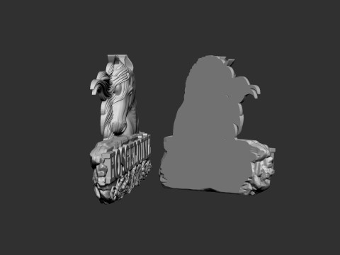 At Figurlu Hosgeldiniz Tabelasi Model Cetak 3D