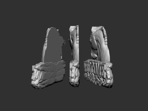 Welcome board with horse head bas relief 3Dプリントモデル