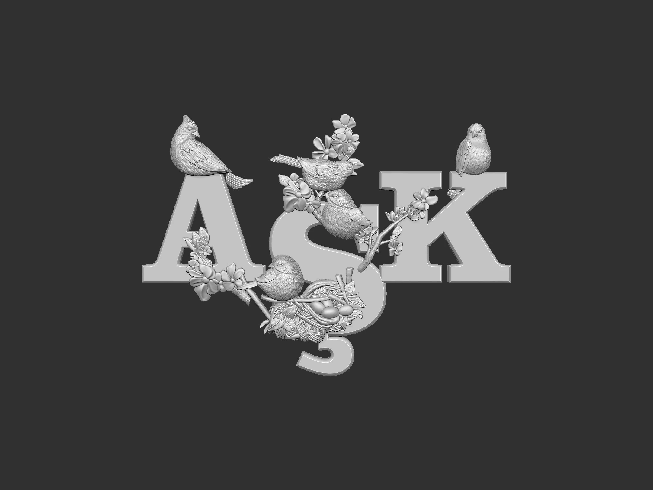 Ask ve kuslar 3d tabela 3D Print Model .c4d .max .obj .3ds .fbx .stl .blend 