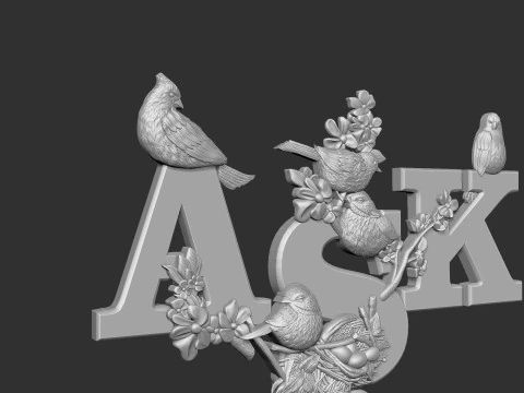 Ask ve kuslar 3d tabela 3D Print Model
