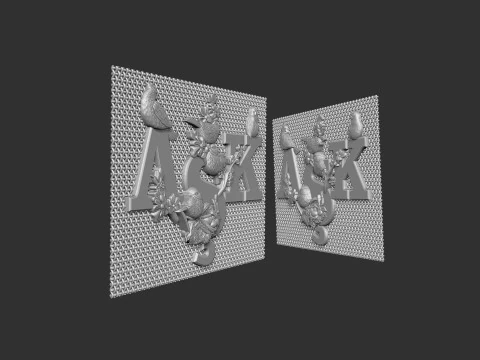 Ask ve kuslar 3d tabela 3D Print Model