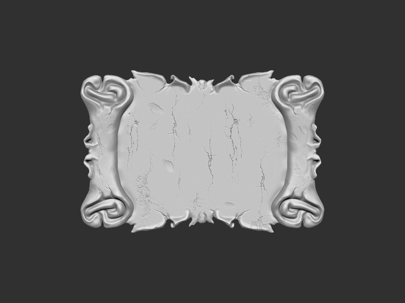 Parchment ornate wall plaque 3D Print Model .c4d .max .obj .3ds .fbx .stl .blend
