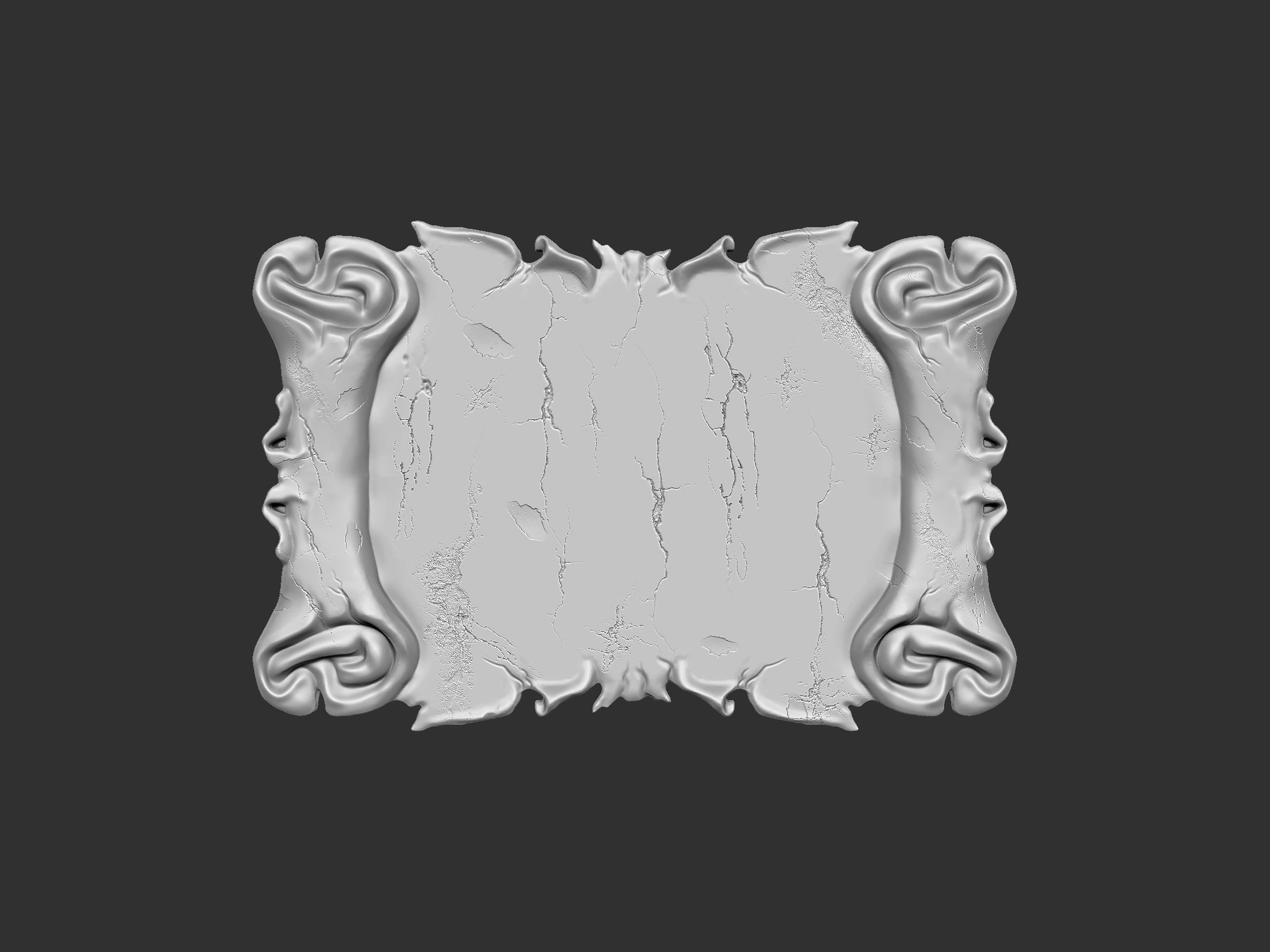 Parchment ornate wall plaque 3D Print Model .c4d .max .obj .3ds .fbx .stl .blend 