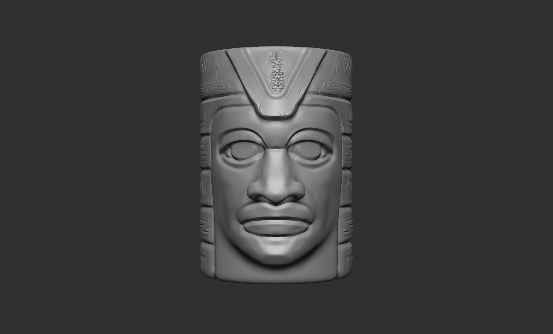 Aztec face Coffe - Tea - Milk mug 3D Print Model .c4d .max .obj .3ds .fbx .stl .blend