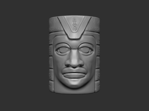 Aztec face Coffe - Tea - Milk mug Modelo de impresión 3D