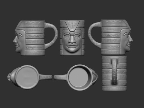 Aztec face Coffe - Tea - Milk mug 3D Print Model