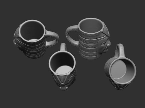 Aztec face Coffe - Tea - Milk mug 3D Print Model