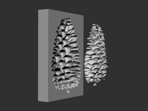 Pine cone cookie stamp 3D Print Model
