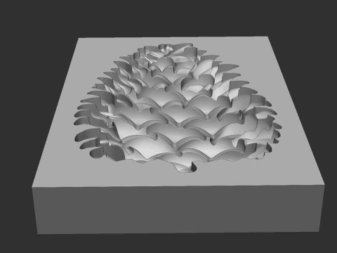 Pine cone cookie stamp 3D Print Model
