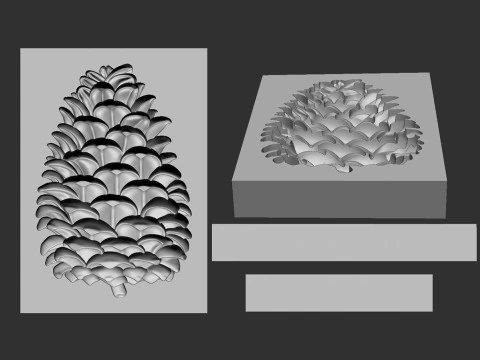 Pine cone cookie stamp 3D Print Model
