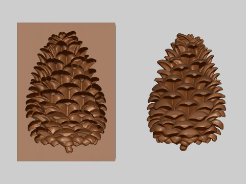 Pine cone cookie stamp 3D Print Model