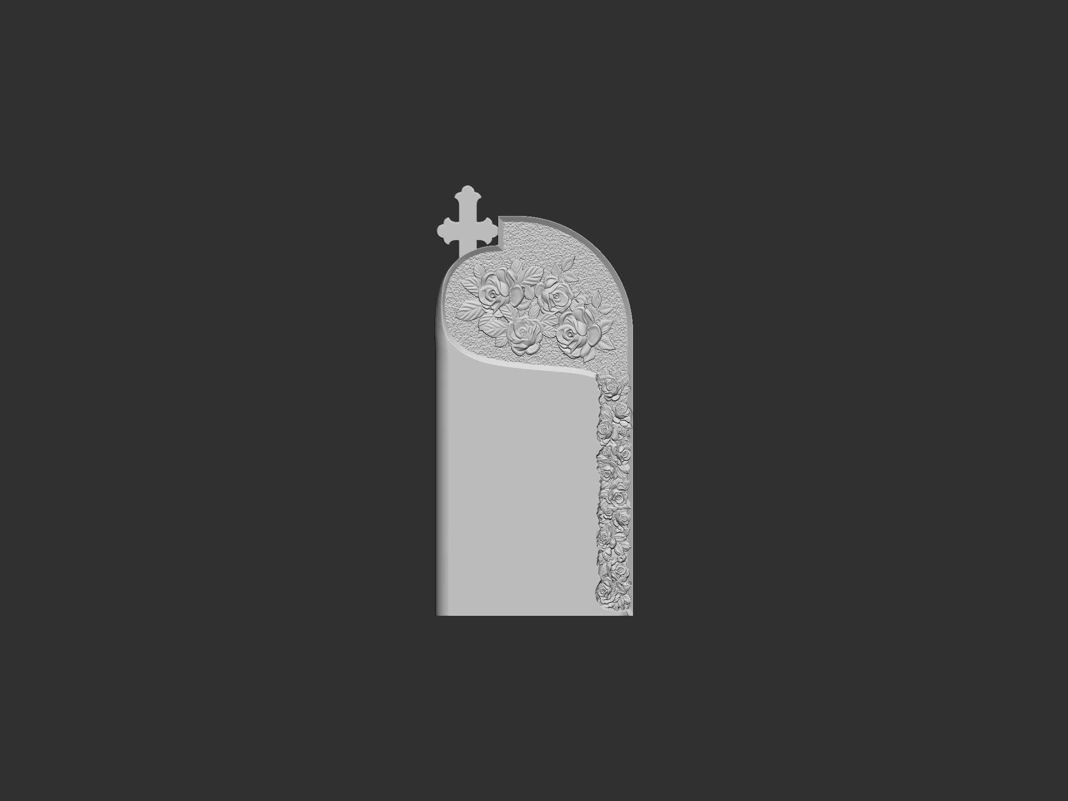 Memorial Tombstone with roses 3D Print Model .c4d .max .obj .3ds .fbx .stl .blend 