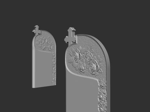 Memorial Tombstone with roses 3D Принт Модель