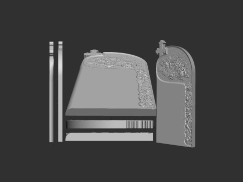 Memorial Tombstone with roses 3D Принт Модель