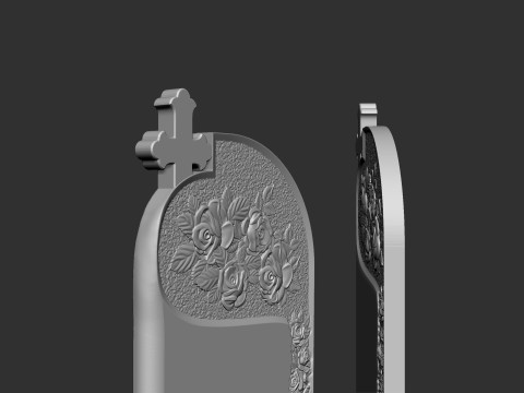 Memorial Tombstone with roses 3D Принт Модель