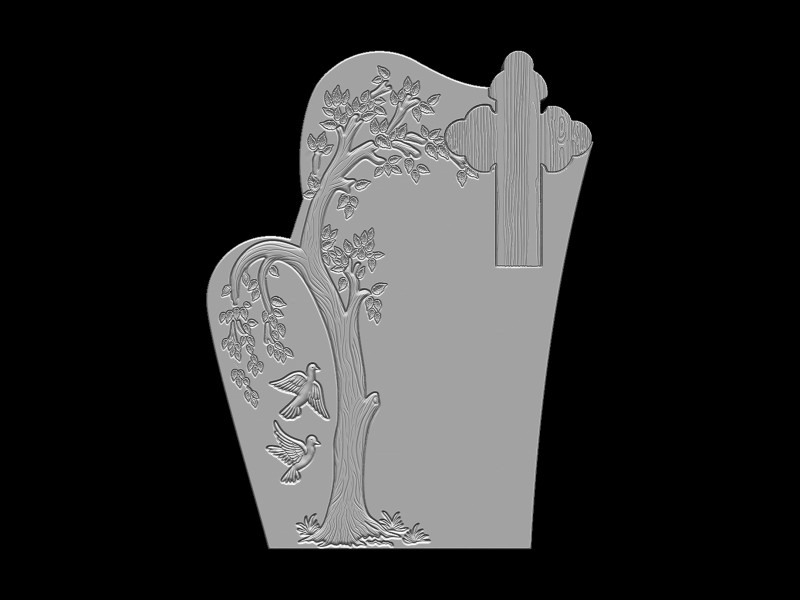 Tree Shaped Tombstone 3D Print Model .c4d .max .obj .3ds .fbx .stl .blend 