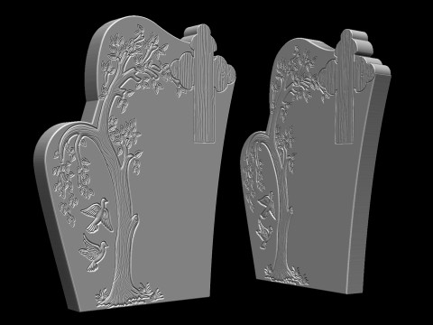 Tree Shaped Tombstone 3D Print Model