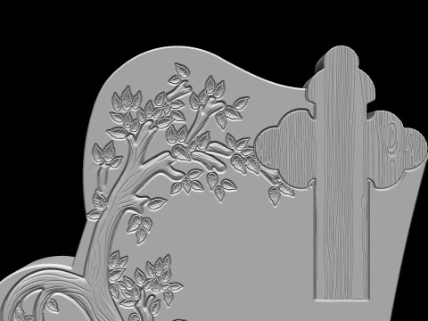 Tree Shaped Tombstone 3D Print Model