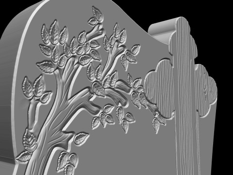 Tree Shaped Tombstone 3D Print Model