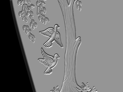 Tree Shaped Tombstone 3D Print Model