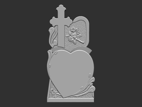Memorial Tombstone with Cross Modèles 3D en vedette