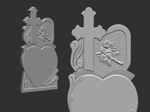 Memorial Tombstone with Cross 3D Baskı Modeli