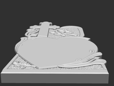 Memorial Tombstone with Cross 3D Baskı Modeli