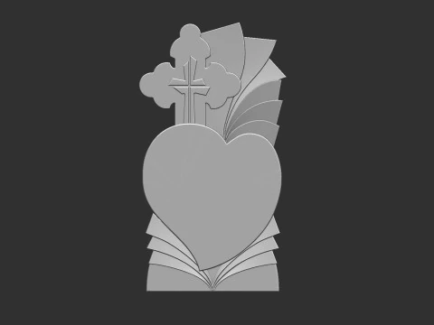 L&aacute;pida conmemorativa con cruz Modelo de impresión 3D