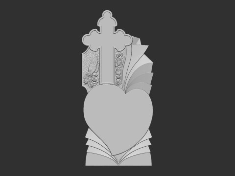 Memorial Tombstone with Cross 3D Baskı Modeli