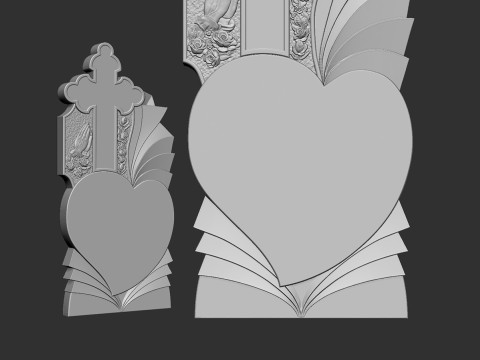 Memorial Tombstone with Cross 3D Baskı Modeli