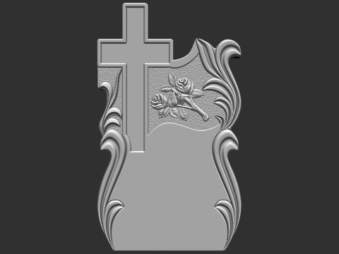 Memorial Tombstone with Cross 3D Baskı Modeli