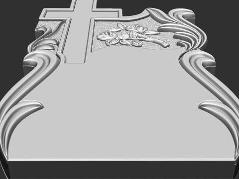 Memorial Tombstone with Cross 3D Baskı Modeli