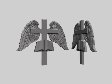 Cross with Wings 3D Baskı Modeli