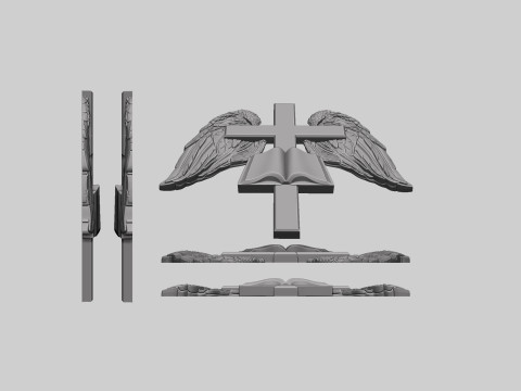 Cross with Wings 3D Baskı Modeli