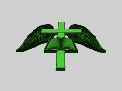 Cross with Wings 3D Baskı Modeli