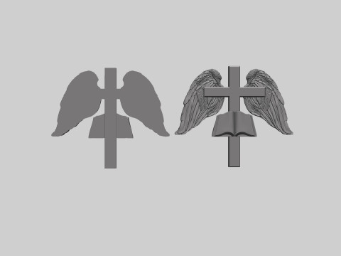 Cross with Wings 3D Baskı Modeli