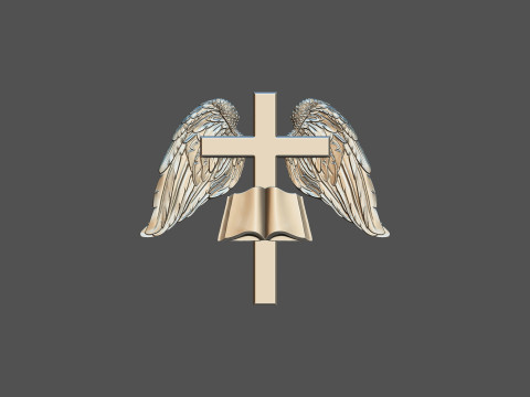 Cross with Wings 3D Baskı Modeli