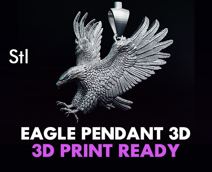 Eagle Pendant 3D 打印模型 .c4d .max .obj .3ds .fbx .stl .blend 
