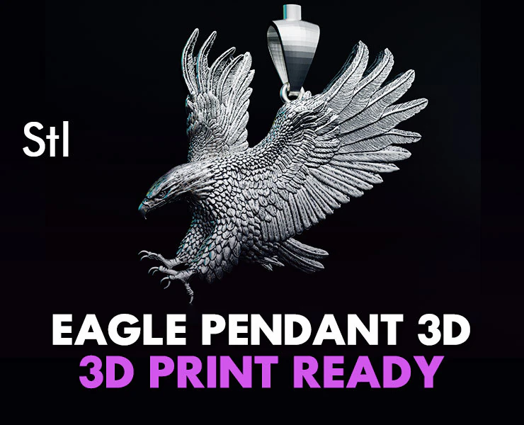 Eagle Pendant 3D Print Model .c4d .max .obj .3ds .fbx .stl .blend