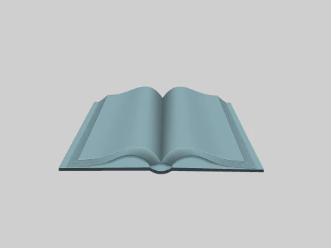 Opened Book 3D Print Model