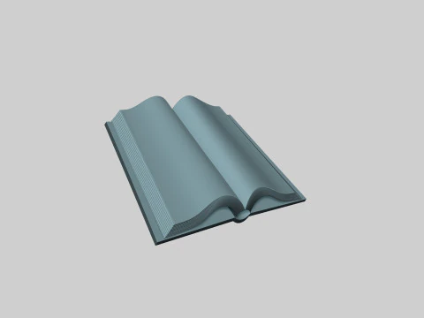 Opened Book 3D Print Model
