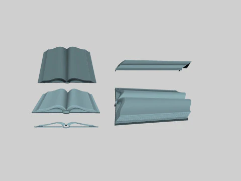 Opened Book 3D Print Model