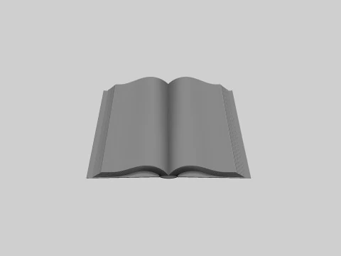 Opened Book 3D Print Model