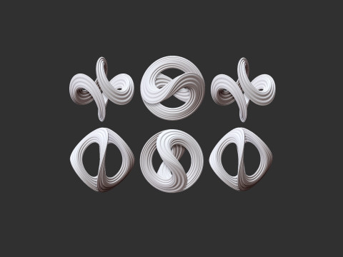 Abstract Figure Set Model Cetak 3D