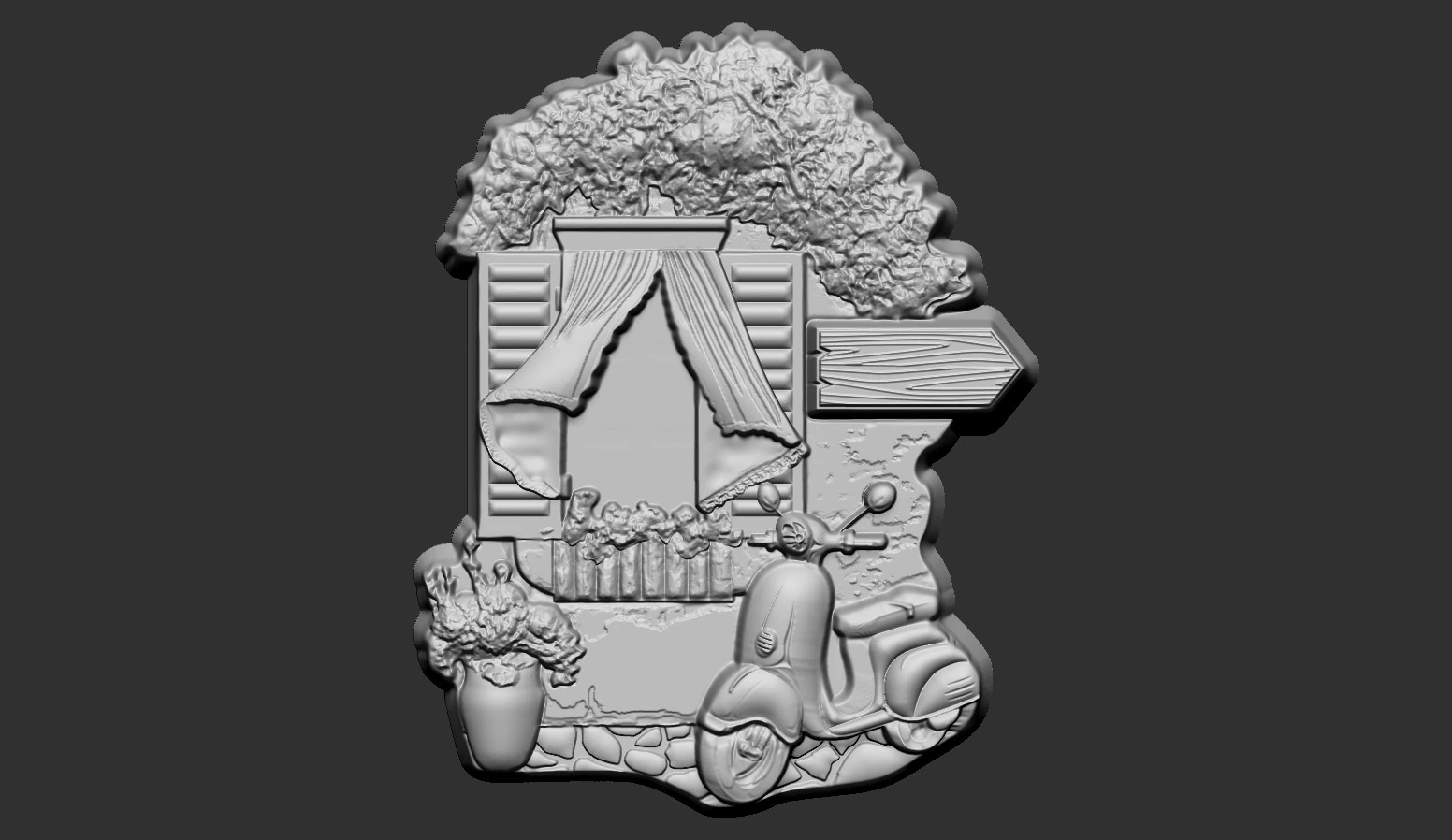 The Mediterranean Window 3D Print Model .c4d .max .obj .3ds .fbx .stl .blend