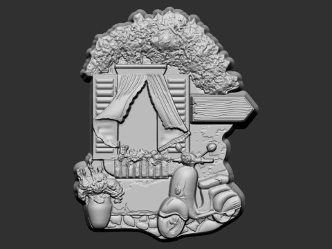 地中海の窓 3Dプリントモデル