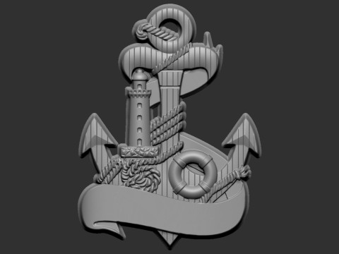 Anchor and Lighthouse Souvenir 3D 프린트 모델