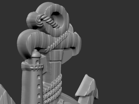 Anchor and Lighthouse Souvenir 3D Print Model
