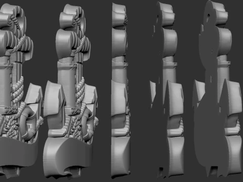 Anchor and Lighthouse Souvenir 3D Print Model